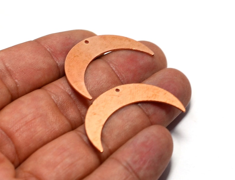 Tag Charms Raw Copper Crescent Charms Jewelry Supplies MC6 Copper 1 Hole Crescent Charms Blanks 0.8x9x35 mm