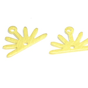 Messing Sun Charm, Texturierte Sonnenanhänger, Ohrringe, 0,8x10x15 mm, Befunde MT356