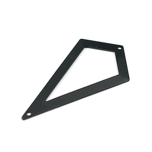 Black Kite Shape Charms  , Kite 0.8x54x29 mm  Black 2 Hole Charms  , Jewelry Supplies  BL66