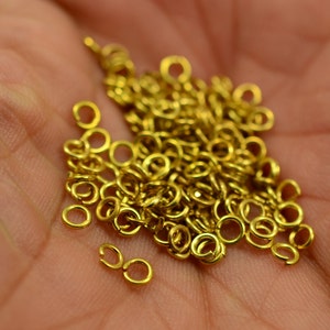 300 Pieces  Raw Brass  3 mm Jump Ring Findings