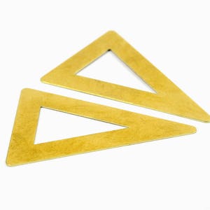 10 Pcs. Raw Brass Triangle 33x55 mm Geometric Blanks Findings