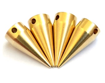 5 Pieces Raw Brass 8x19 mm Industrial Spike Findings , Charms Z69