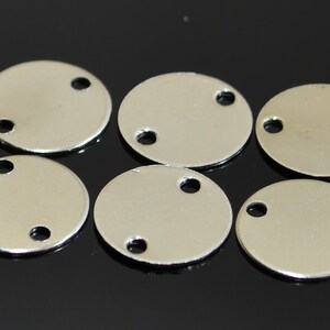 50 Pcs Silver Tone Color  10 mm Stamping Findings-2 Holes   S149