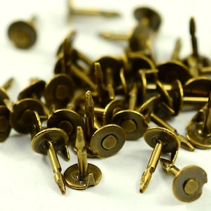 50 Pieces Antique Brass 5 mm Pad Lapel Pin /Tie Tack