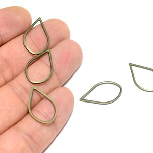 Antique Brass Drop Shape Circle , 1x14x23 mm  Drop Circle Findings , Jewelry Supplies  AB858