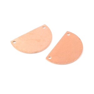 Raw Copper Semi  Blanks Tag- 0.8x14x21.5 mm  2 Hole Blanks - Jewelry Supplies- Connectors   MC66