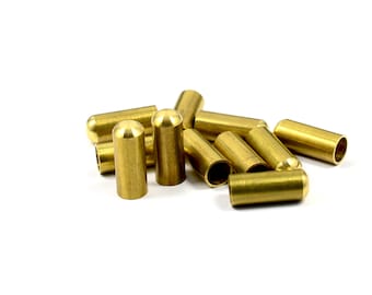 10 Pcs. Raw Brass 6x15 mm (inside Diameter 5 mm ) Round Tube Aglet Connector Findings  Z267