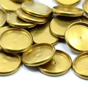10 Pieces Raw Brass Industrial Cabochon Settings 12 mm Bezel Round Edge Findings   Z89