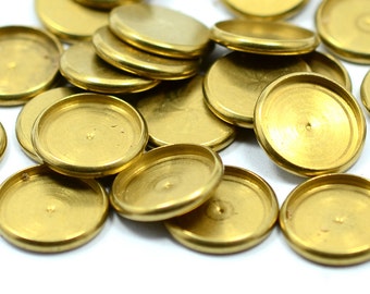 10 piezas De cabochon industrial de latón crudo Ajustes 12 mm Bisel redondo Borde hallazgos Z89