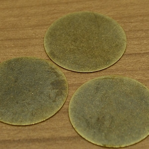 10 Pcs Antique Brass 25 mm Stamping Disc ( No Holes ) Thickness Of 0.45 mm - 25 Gauge    AB261