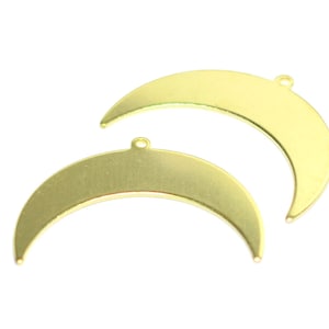 Raw Brass Crescent Charms  , Brass  Crescent Pendant , 0.8x12x35 mm , Earring Findings   MF286
