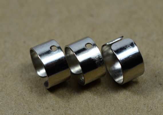 20 Pcs Silver Tone Ear Cuffs One Holes - 9.2 Mm Diameter ES1