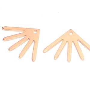 Copper Sun Charm ,Sun Pendants , Earring Findings With 1 Hole   , 0.8x13x18 mm , Findings  MC318