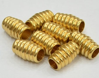 10 Pieces Raw Brass 6,5x10 mm Barrel Spacer Connectors -3   Z35