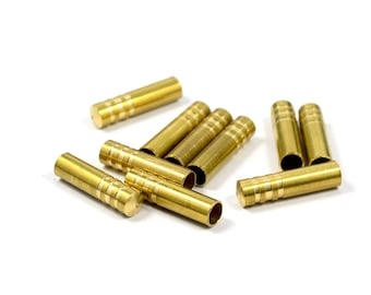 20 Pcs. Raw Brass 4.5x18 mm (inside diameter 3.60 mm ) Round Aglet , Cord end Finished Findings