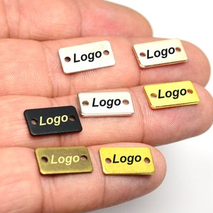 Custom Clothing Metal Tag , Custom Laser Engraved Tag  , Bag Metal Label , Custom Clothing Labels , 8x15 mm Tag , L31