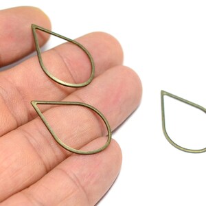 Antique Brass Drop Shape Circle , 1x18x29 mm  Drop Circle Findings , Jewelry Supplies   AB856