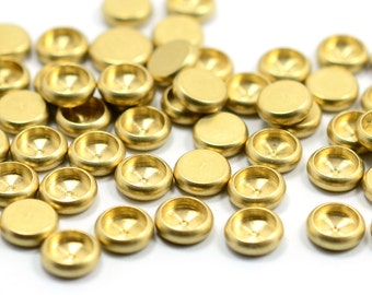 Brass Bezel Cups ,  4 mm Round Bezel Cup Findings  Z96