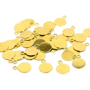 100 Pcs Raw Brass 8 mm Stamping Findings  H0023