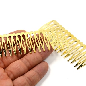 Gold  Plated Hair Comb  Findings , 2 Pcs. Hair  Comb  Findings  , (36x89  mm ) , Jewelry Supplies , Connectors