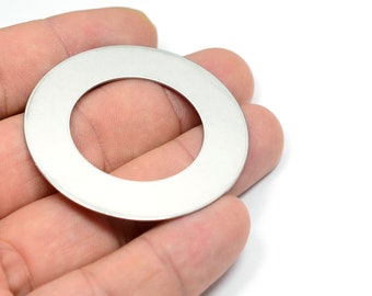 Stor cirkel i rostfritt stål, berlocker i stålcirklar, 0,7 x 50 mm, tillbehör MS1