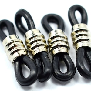 Adjustable Eyeglass Holders , Rubber Ends Eyeglasses Holder , 3x21 mm , Eyeglass Holder ,  200 Pieces ( 100 Pairs )