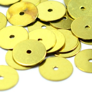 100 Pcs. Raw Brass  8 mm Round Disc Findings