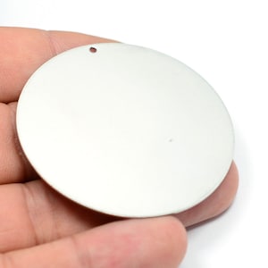 Stainless Steel Huge Blanks , Steel Disc Blanks  With 1 Hole   , 0.7x50 mm , Findings  MS5