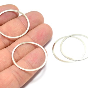 Rhodium Plated Circle Rings , 31 mm Round Circle Ring Charms , Connectors   S5