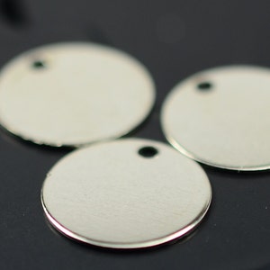 50 Pcs Silver Tone Color  12 mm Stamping  Disc ,  Stamping Tag