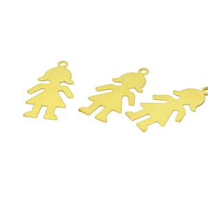 Brass Girl Charms Findings , 50 Pcs. Raw Brass Girl Charms  , (13x24 mm ) , Connectors ,Jewelry Supplies