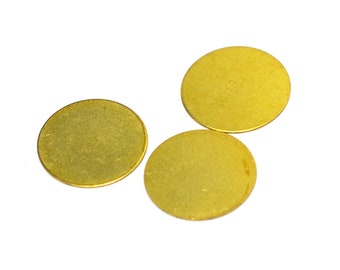 Brass Round Disc , Raw Brass Geometric Without Hole Disc , 0.45 x 17 mm , Findings  H0011