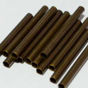 100 Pcs Antique Bronze Metal Beads Tube 2 x 21 mm  ,Pipe ,Findings