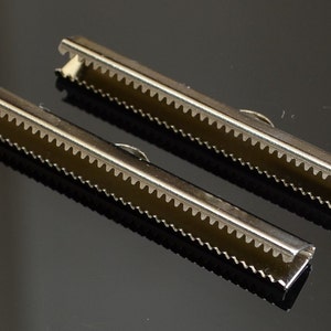Ribbon Crimps , Silver Tone Ribbon Crimp End , Clips Clasp , 6x50 mm , Connector , Findings , 50 Pieces