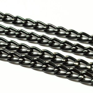 165 Feet 50 meters Black Chain 9 x 6 mm Circle ,Thickness of wire 1.3 mm Chain