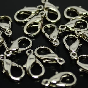 シルバートーン 7 x 14 mm ロブスタークラスプ 20 個 - 503