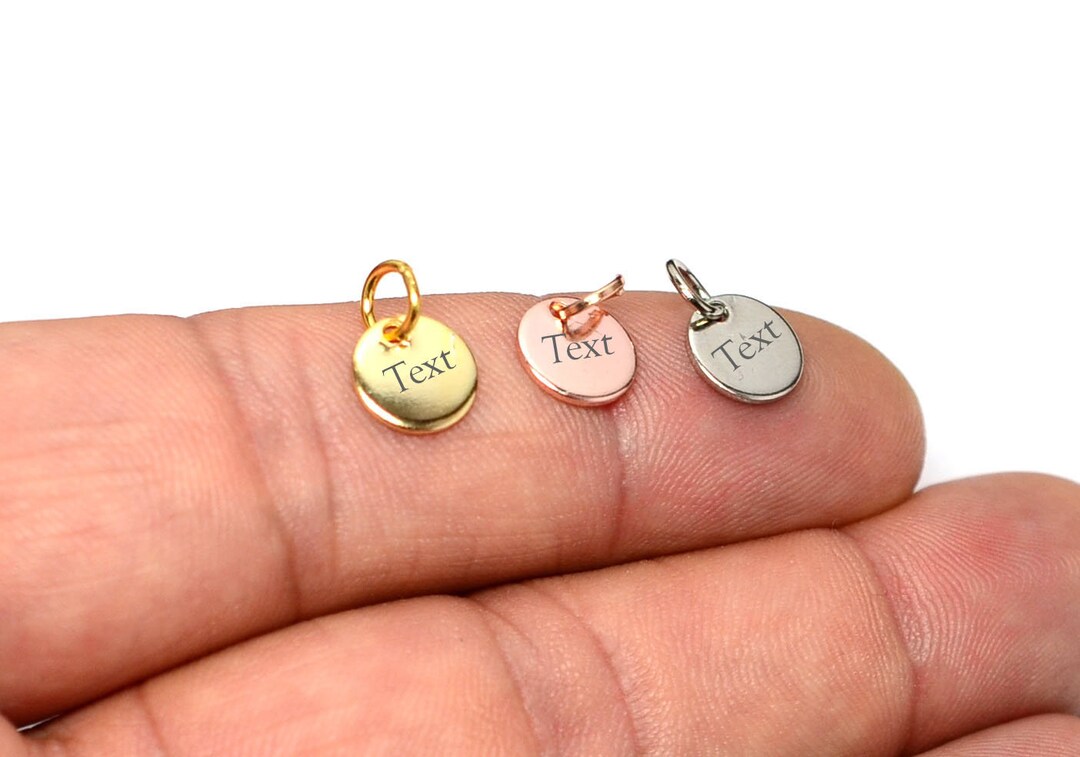 Custom Tag Laser Engraved Jewelry Charms , Personalized Jewelry Charms
