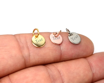 Niestandardowe zawieszki do biżuterii grawerowane laserowo, spersonalizowane zawieszki do biżuterii, okrągłe zawieszki 0,8 x 8 mm, elementy L5