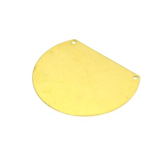 Semi Circle Brass Charms , 50 Pcs. Raw Brass Semi Circle 2 Hole Charms ,(0.5x32x40 mm ), Jewelry Supplies, Brass Charms