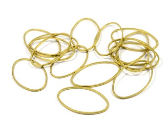 25 pezzi di ottone grezzo 15x30 mm Oval Circle Ring Findings Z182
