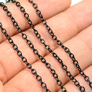 33  Feet 10  meters Black Chain 2  mm Circle ,Thickness of wire 0.4 mm Chain