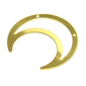 Brass Crescent Blanks ,10 Pcs. Raw Brass 0.8x39x42 mm 2 Hole Crescent Findings , Crescent Pendant ,  MF11