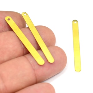 150 Pcs. Raw Brass 4x40 mmRectangle 1 Hole Stamping Blanks Findings 0.45 mm Thick  H0487