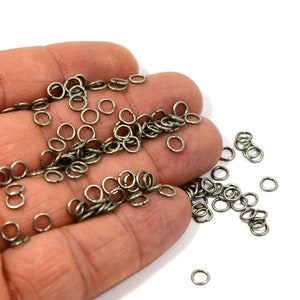 Antique Silver Jump Ring, 250 Pcs. Antique Silver Jump Ring, ( 0.8x 5 mm ) , Jewelry Supplies