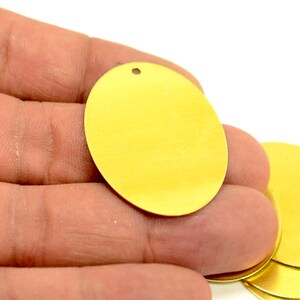 50 Pcs. Raw Brass 27x37 mm Oval 1 Hole Stamping Blanks Findings  H0335