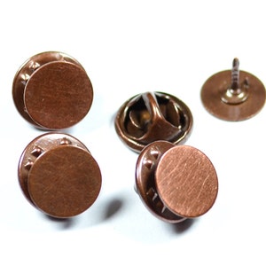40  Pieces  10  mm  Copper Plated Tie Tacks  Blanks  Pin  Findings