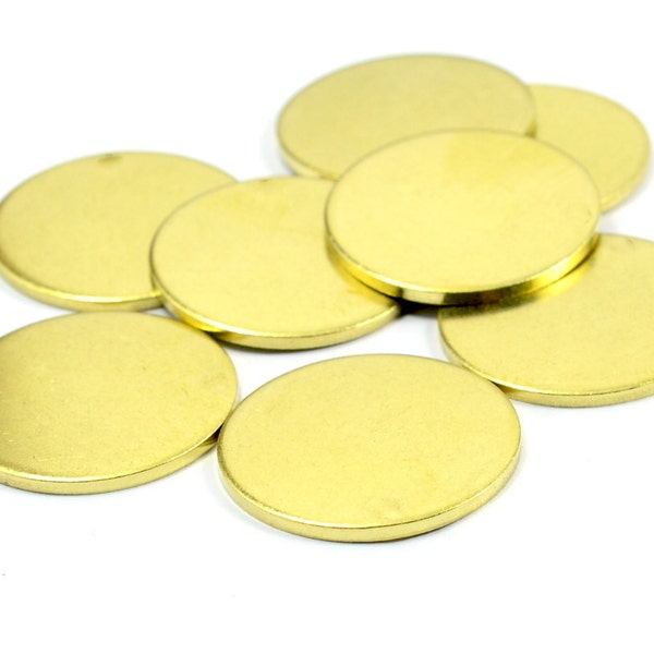 5 Pcs. Raw Brass  25 mm Round Without Hole Stamping Blanks ,15 Gauge 1.5 mm Thick