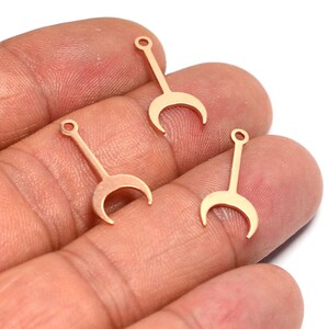 Copper  Moon Stick Charms, Raw Copper Moon Pendant, 0.8x9.5x20 mm , Findings   MC274