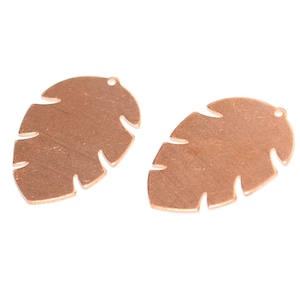 Copper  Leaf Charms  , Raw  Copper  Leaf Findings  ,0.8x20x30 mm , Copper Findings  MC223