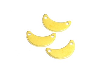 Brass Crescent Moon Charms  , Raw Brass Crescent Earring Findings , 0.8x6x15 mm , Pendants  H0134